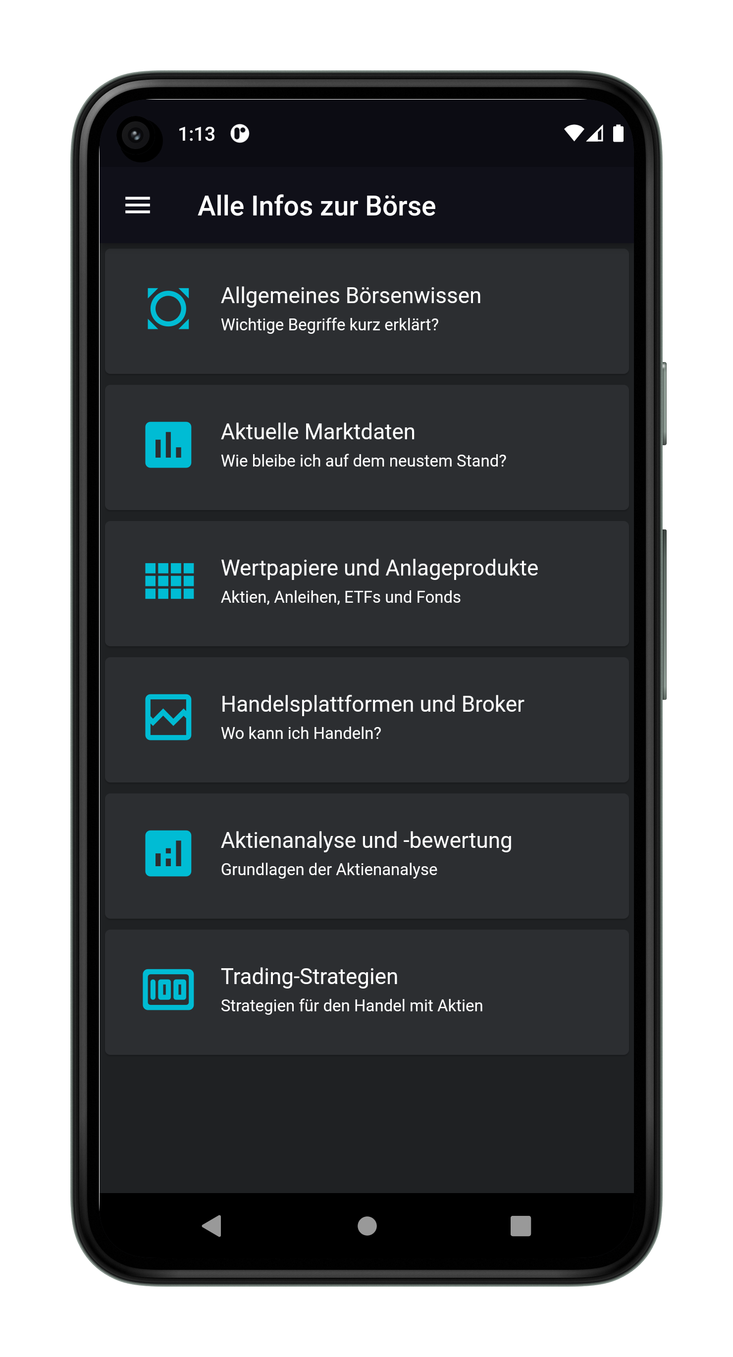 Aktienguru-App auf dem Smartphone